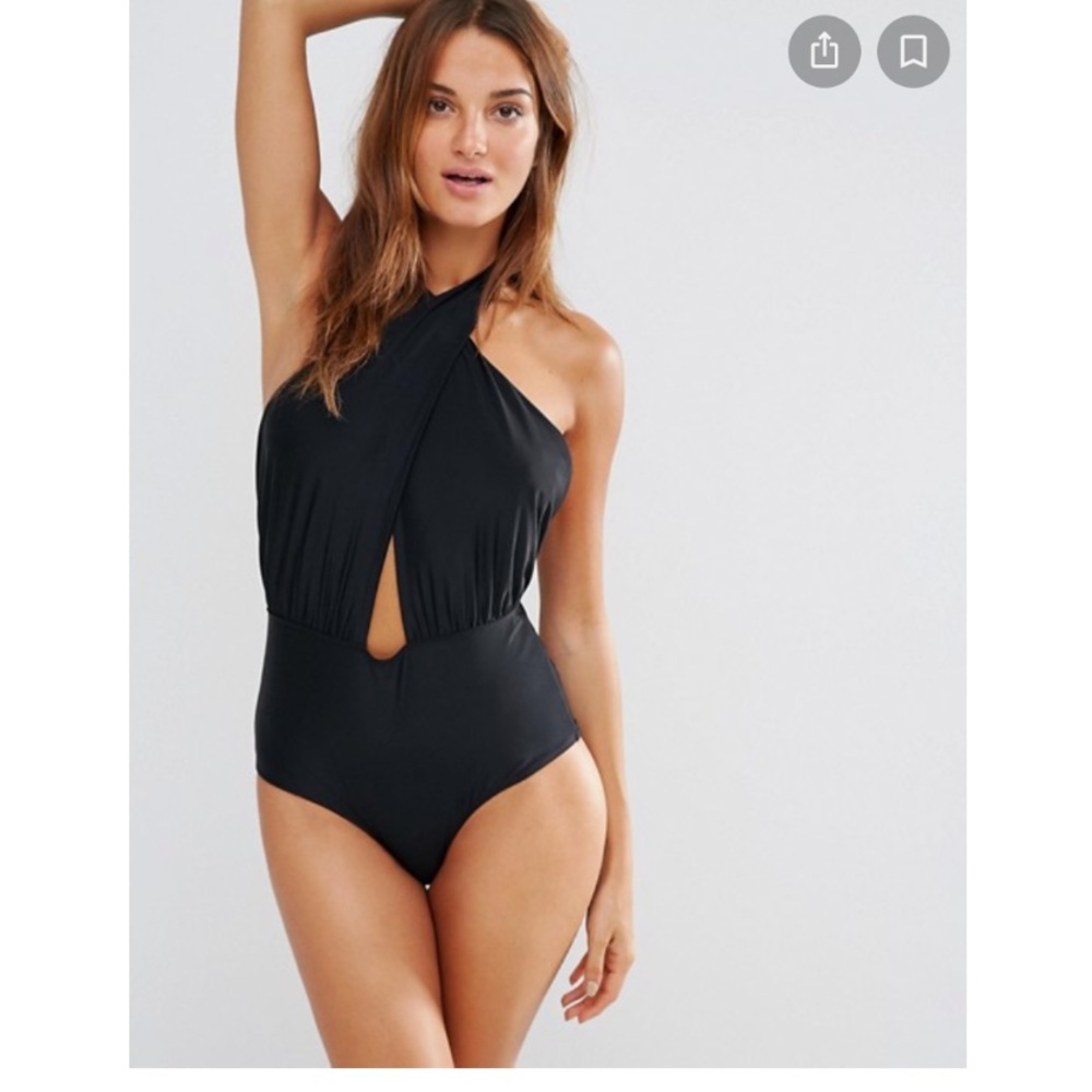 Noisy May Wrap Swimsuit - BLACK - L